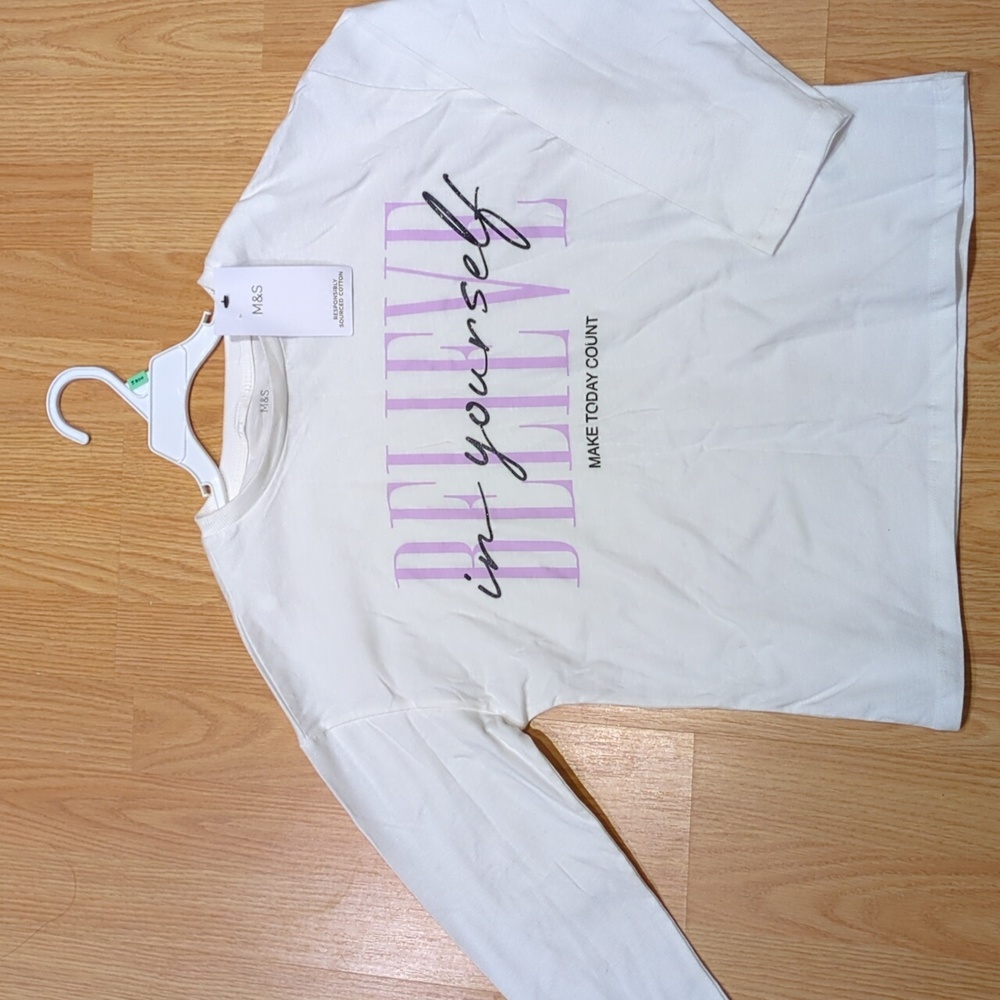 NWT M&S Girl's Believe in Yourself Shirt